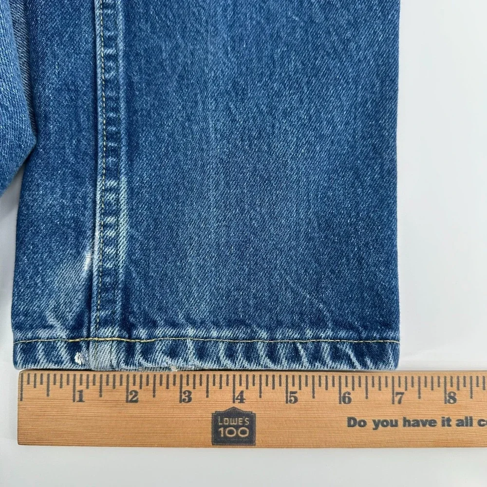 Vintage Lee Riders Straight Leg Jeans Womens 27x32 Blue Denim Whisker Mid Rise